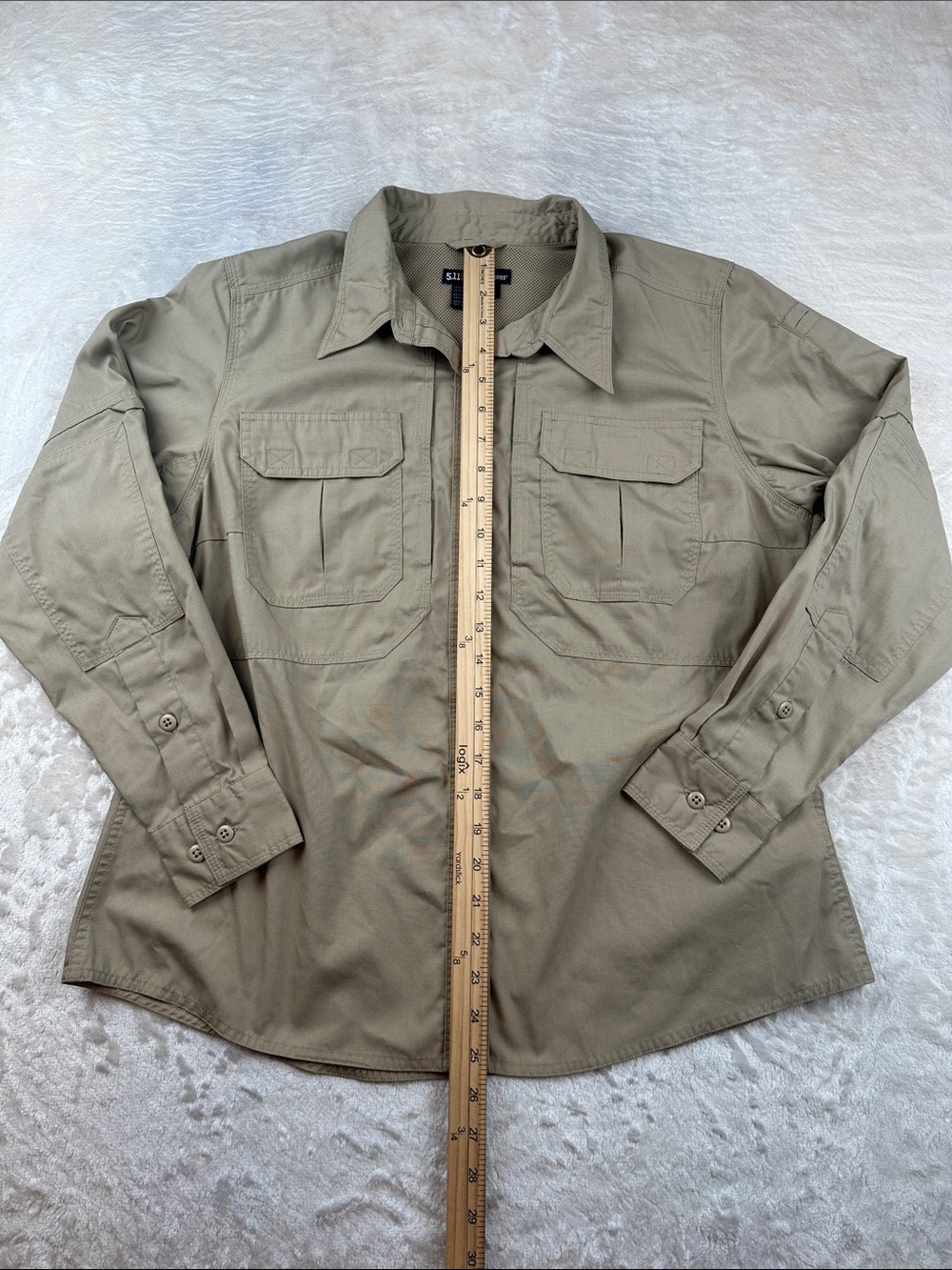 5.11 Tactical Series Taclite Ripstop Men’s Medium Regular Khaki Long Sleeve - Picture 4 of 7